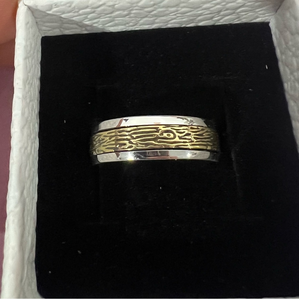 Elegant Unisex Ring, Sterling Silver 925, Size: 8